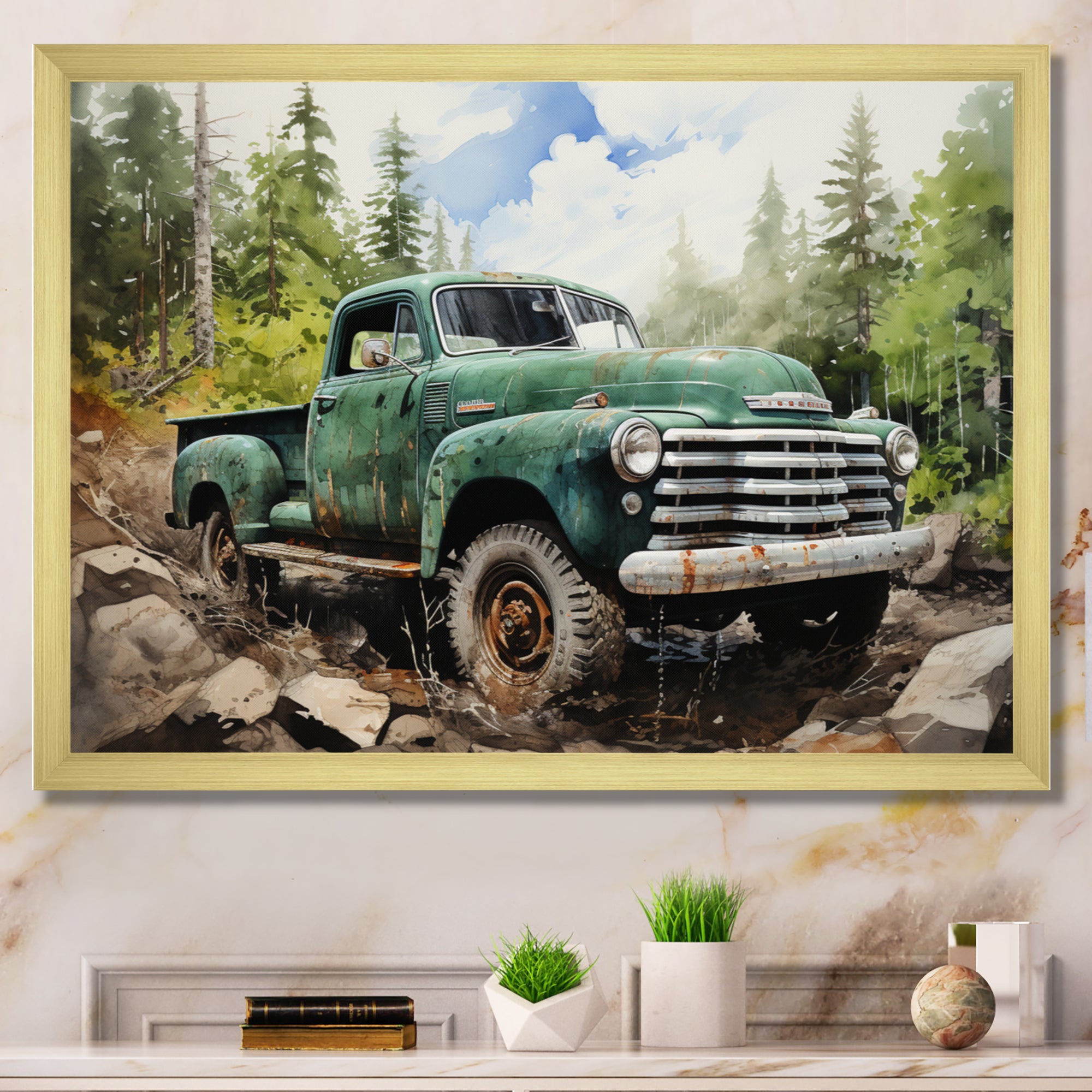 Pickup Truck Offroad Adventures I - Pickup Truck Canvas Wall Art
