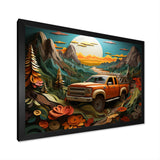 Orange Pickup Truck Offroad Adventures - Pickup Truck Canvas Wall Art