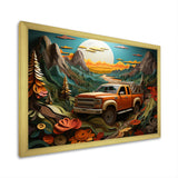 Orange Pickup Truck Offroad Adventures - Pickup Truck Canvas Wall Art