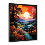 Colorful Pickup Truck Road Legends I - Pickup Truck Canvas Wall Art