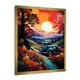 Colorful Pickup Truck Road Legends I - Pickup Truck Canvas Wall Art