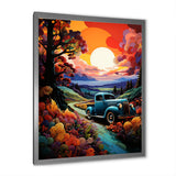 Colorful Pickup Truck Road Legends I - Pickup Truck Canvas Wall Art