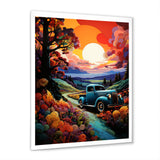 Colorful Pickup Truck Road Legends I - Pickup Truck Canvas Wall Art