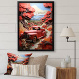 Coral Pickup Truck Road Legends I - Pickup Truck Canvas Wall Art