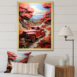 Coral Pickup Truck Road Legends I - Pickup Truck Canvas Wall Art