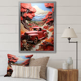 Coral Pickup Truck Road Legends I - Pickup Truck Canvas Wall Art