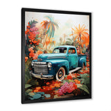 Pickup Truck Tropical Legends - Pickup Truck Canvas Wall Art