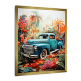 Pickup Truck Tropical Legends - Pickup Truck Canvas Wall Art