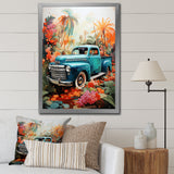 Pickup Truck Tropical Legends - Pickup Truck Canvas Wall Art