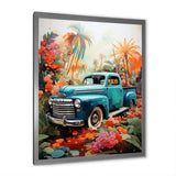 Pickup Truck Tropical Legends - Pickup Truck Canvas Wall Art
