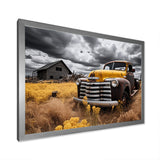 Yellow Pickup Truck Rustic Rides I - Pickup Truck Canvas Wall Art