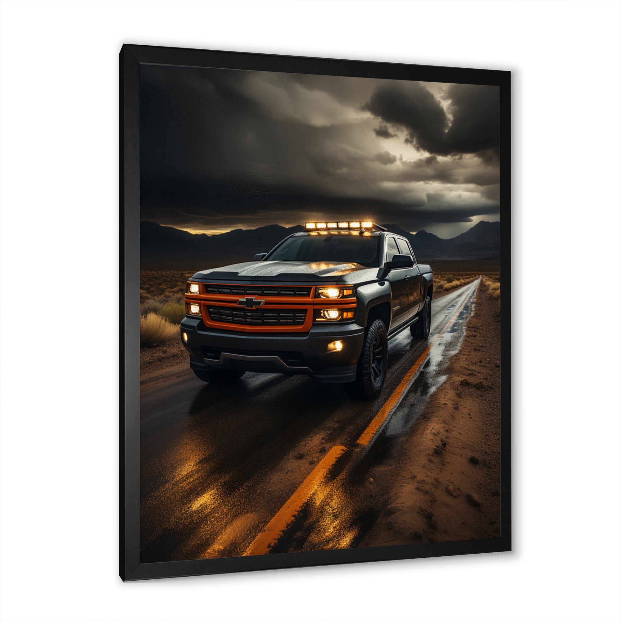 Pickup Truck By The Storm - Pickup Truck Canvas Wall Art