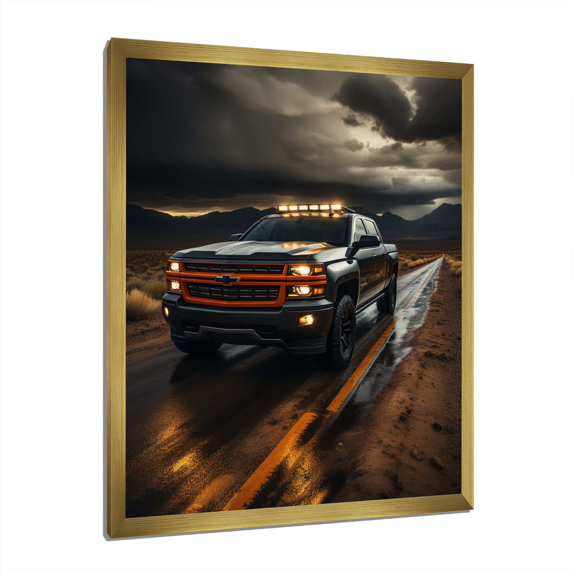Pickup Truck By The Storm - Pickup Truck Canvas Wall Art