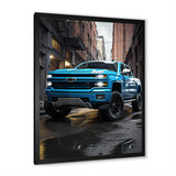 Teal Pickup Truck Urban Explorers - Pickup Truck Canvas Wall Art