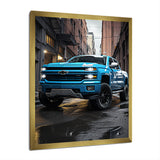 Teal Pickup Truck Urban Explorers - Pickup Truck Canvas Wall Art