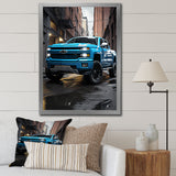 Teal Pickup Truck Urban Explorers - Pickup Truck Canvas Wall Art