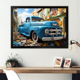 Blue Pickup Truck Urban Explorers I - Pickup Truck Canvas Wall Art