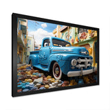 Blue Pickup Truck Urban Explorers I - Pickup Truck Canvas Wall Art