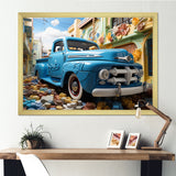 Blue Pickup Truck Urban Explorers I - Pickup Truck Canvas Wall Art
