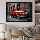 Red Pickup Truck Vintage Hauler I - Pickup Truck Canvas Wall Art