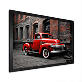 Red Pickup Truck Vintage Hauler I - Pickup Truck Canvas Wall Art