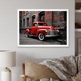 Red Pickup Truck Vintage Hauler I - Pickup Truck Canvas Wall Art