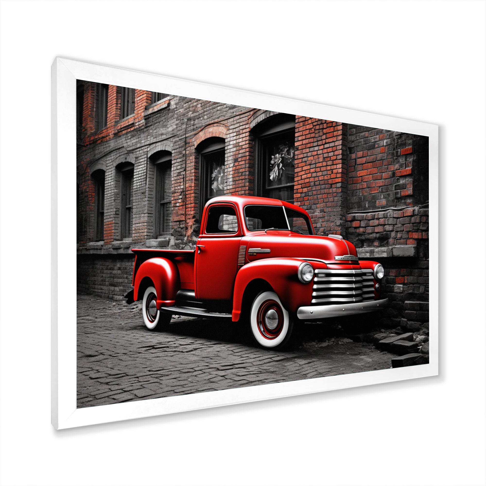 Red Pickup Truck Vintage Hauler I - Pickup Truck Canvas Wall Art