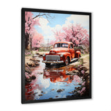 Red Pickup Truck Whispers Of - Pickup Truck Canvas Wall Art