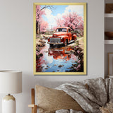Red Pickup Truck Whispers Of - Pickup Truck Canvas Wall Art