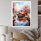 Red Pickup Truck Whispers Of - Pickup Truck Canvas Wall Art