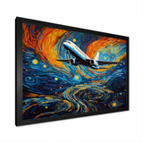 Plane In Cosmic Sojourn - Plane Canvas Wall Art
