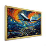 Plane In Cosmic Sojourn - Plane Canvas Wall Art