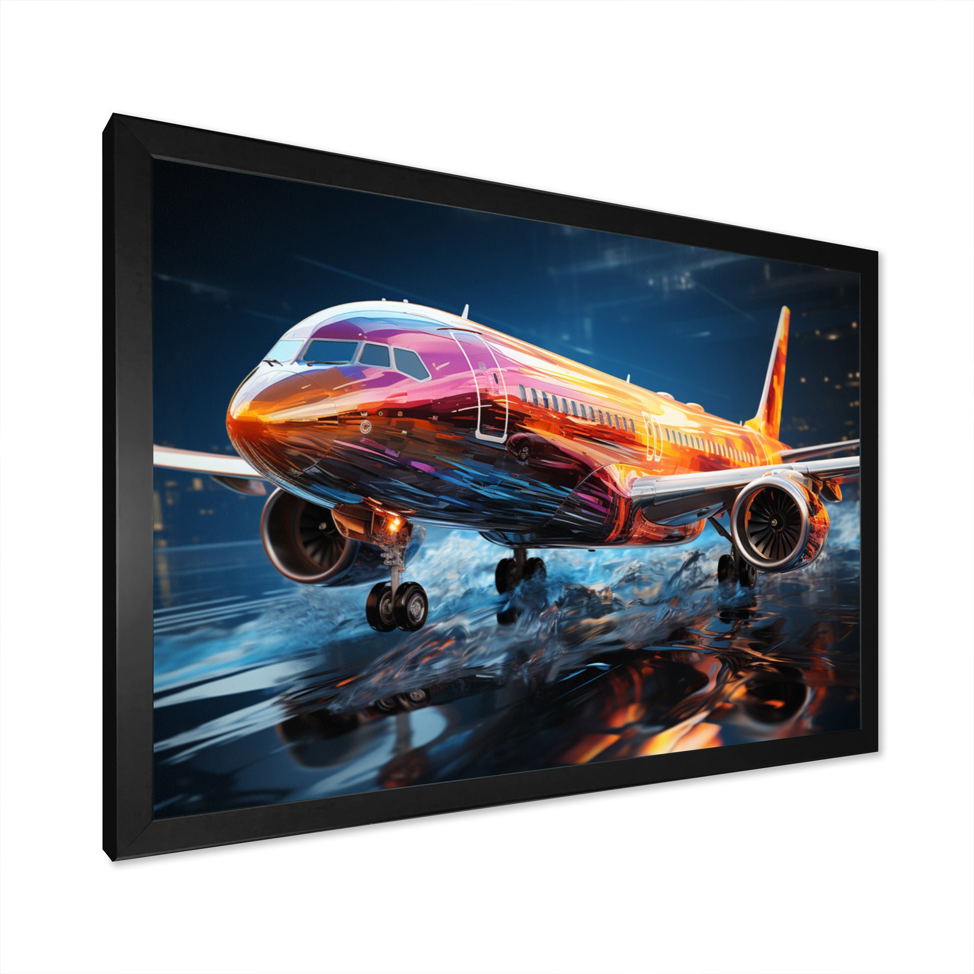 Colorful Plane In Translucent Ascension - Plane Canvas Wall Art