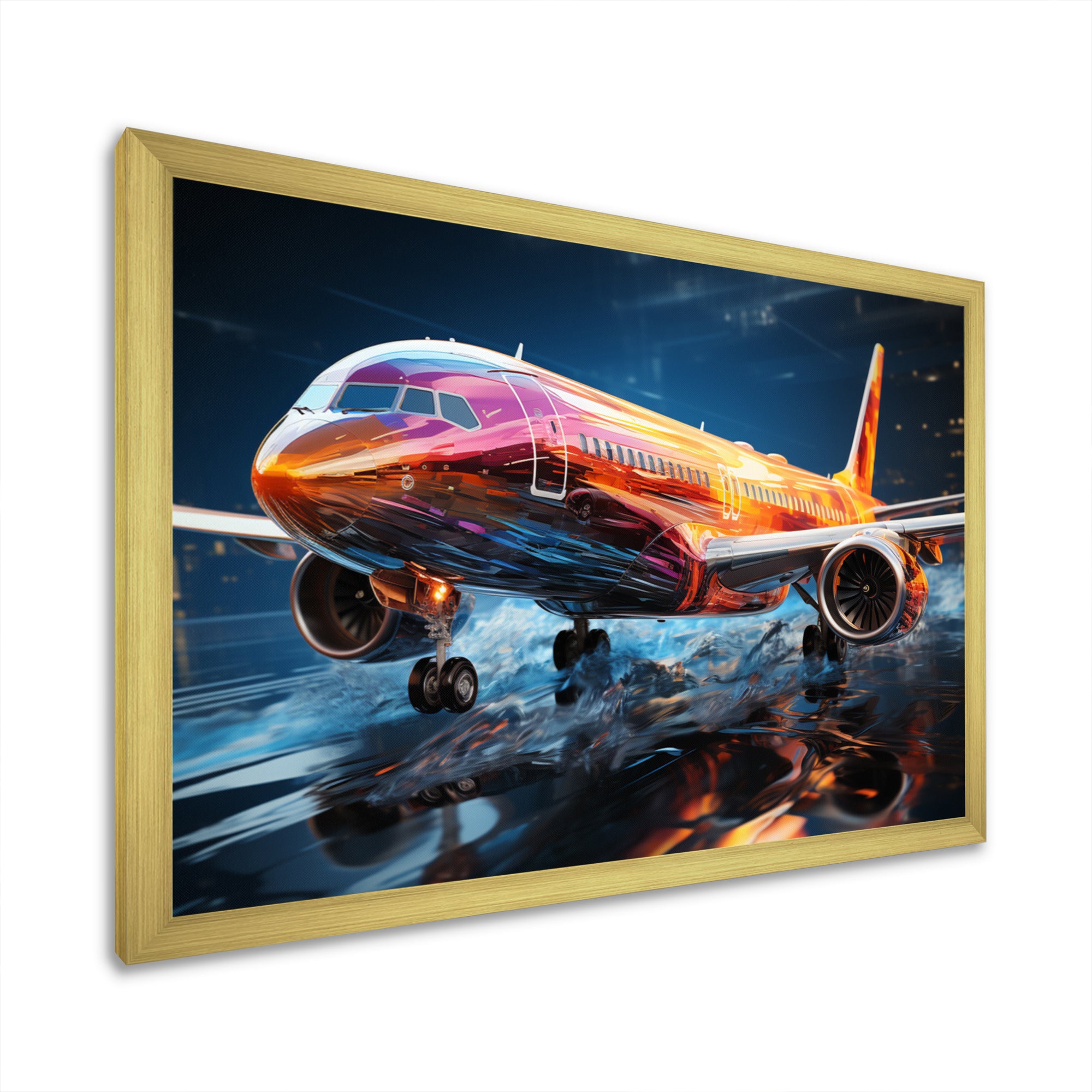 Colorful Plane In Translucent Ascension - Plane Canvas Wall Art