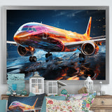 Colorful Plane In Translucent Ascension - Plane Canvas Wall Art