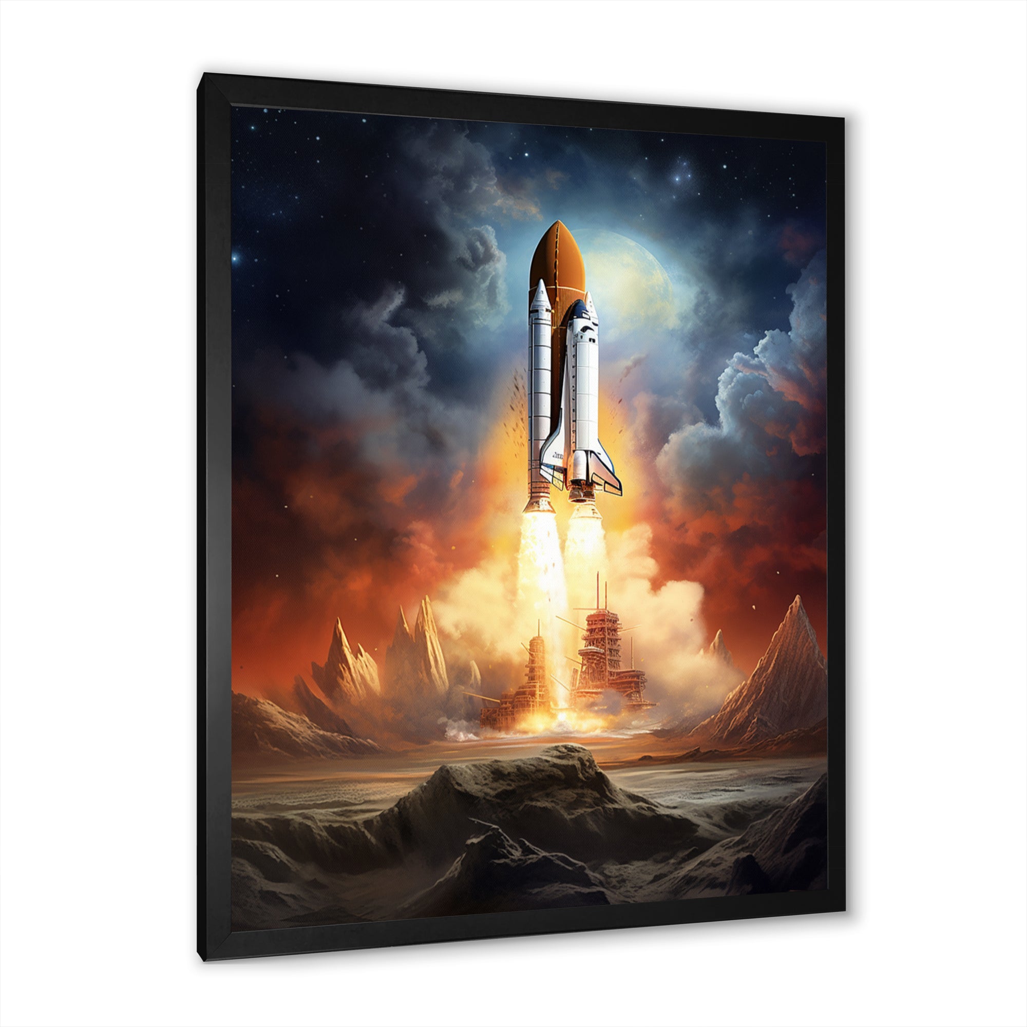Rocketship Celestial Dreams - Rocketship Canvas Wall Art