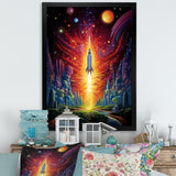 Rocketship Cosmic Dreamscape - Rocketship Canvas Wall Art