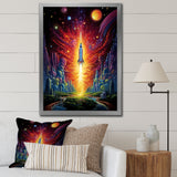 Rocketship Cosmic Dreamscape - Rocketship Canvas Wall Art