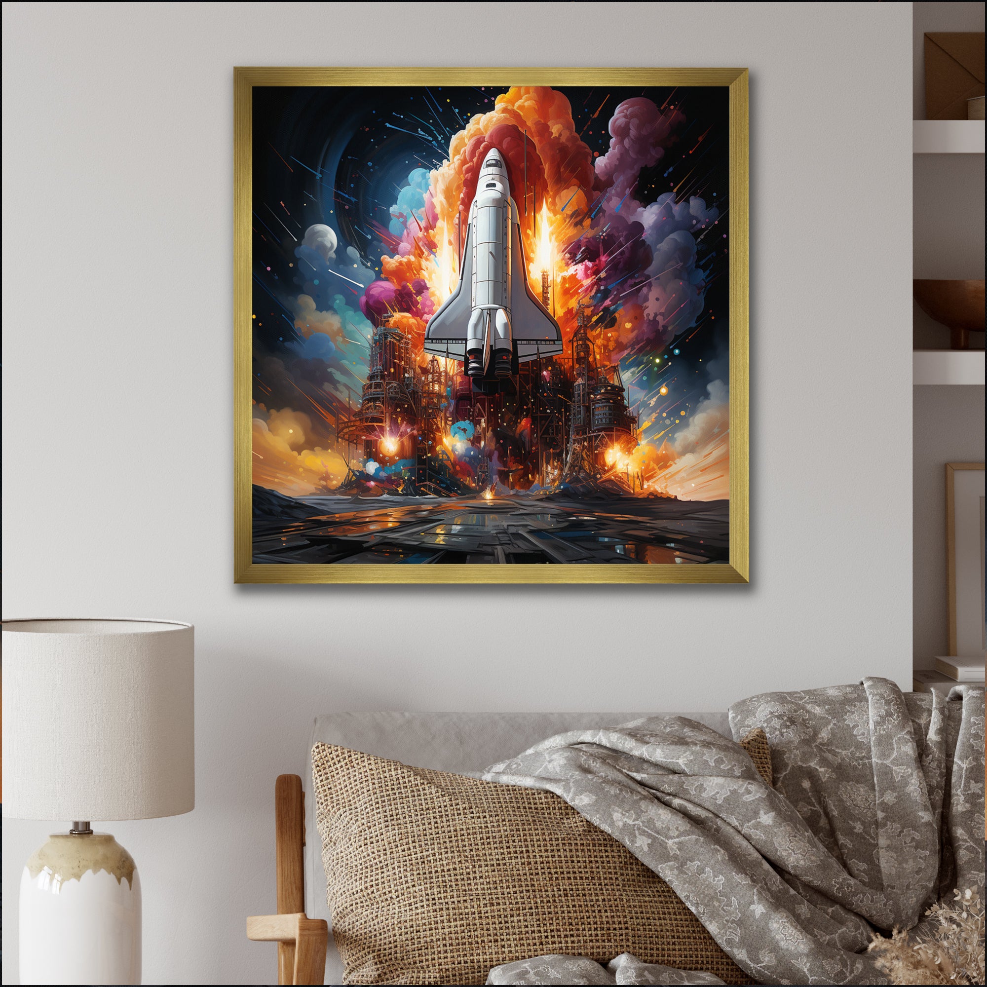 Rocketship Interstellar Fusion - Rocketship Canvas Wall Art