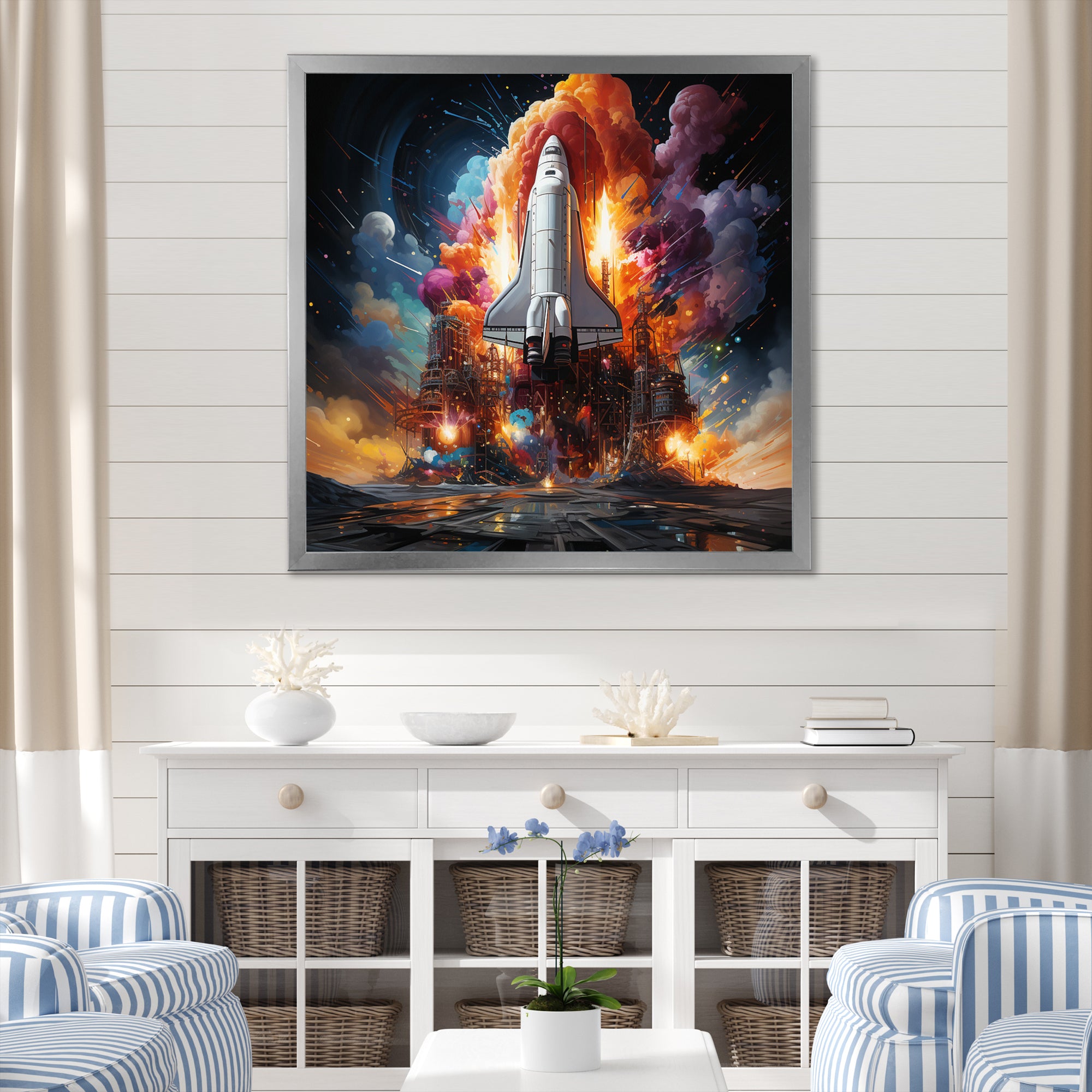 Rocketship Interstellar Fusion - Rocketship Canvas Wall Art