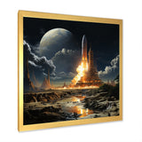 Rocketship Lunar Dreamscape - Rocketship Canvas Wall Art