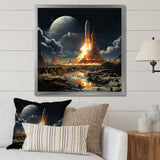 Rocketship Lunar Dreamscape - Rocketship Canvas Wall Art