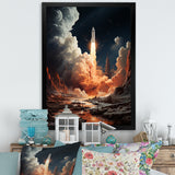 Rocketship Lunar Odyssey - Rocketship Canvas Wall Art