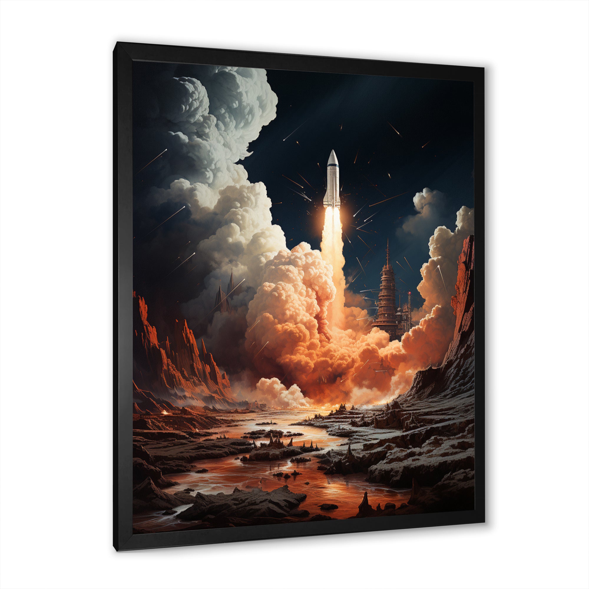 Rocketship Lunar Odyssey - Rocketship Canvas Wall Art