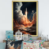 Rocketship Lunar Odyssey - Rocketship Canvas Wall Art