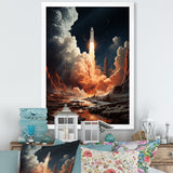 Rocketship Lunar Odyssey - Rocketship Canvas Wall Art