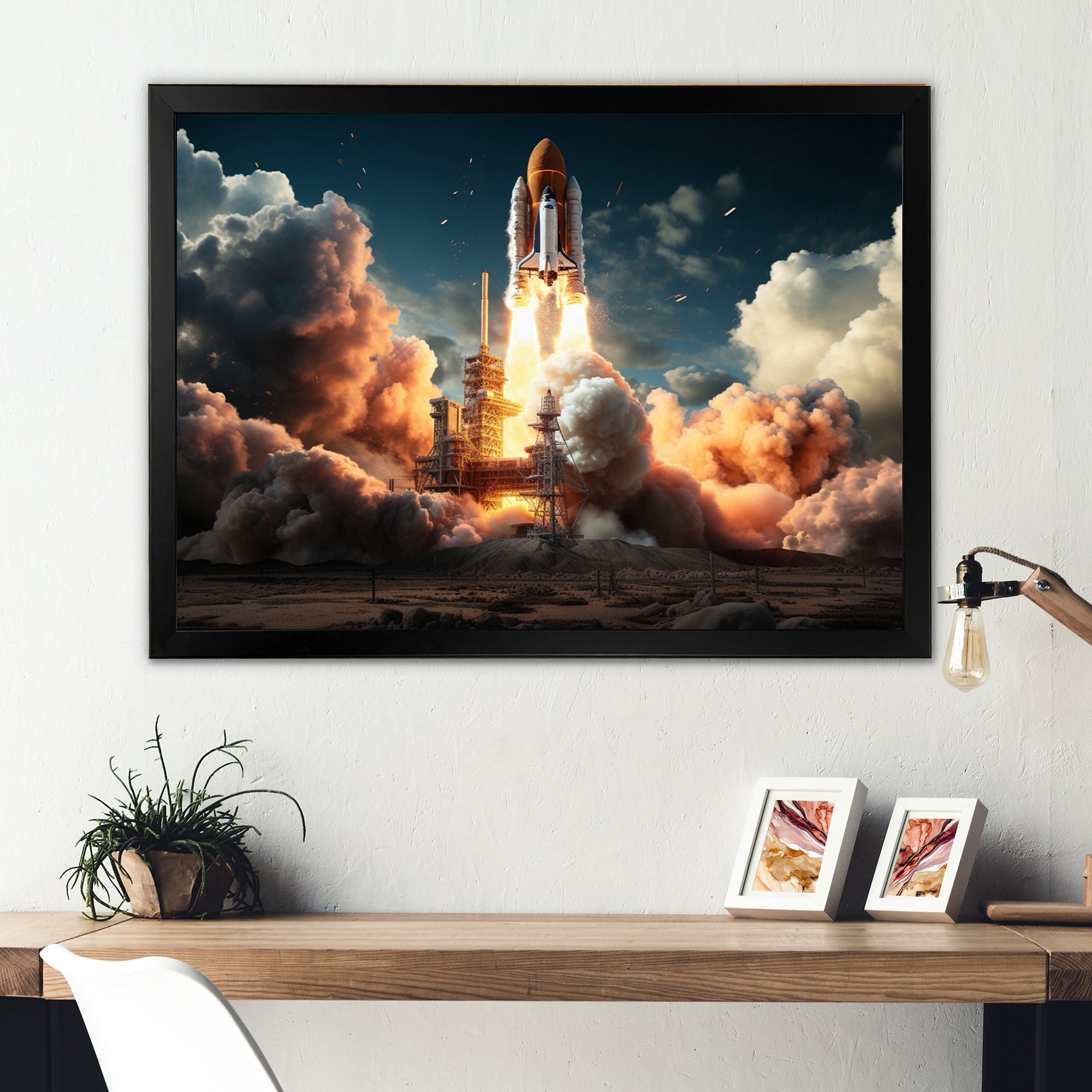 Rocketship Launch I - Rocketship Canvas Wall Art