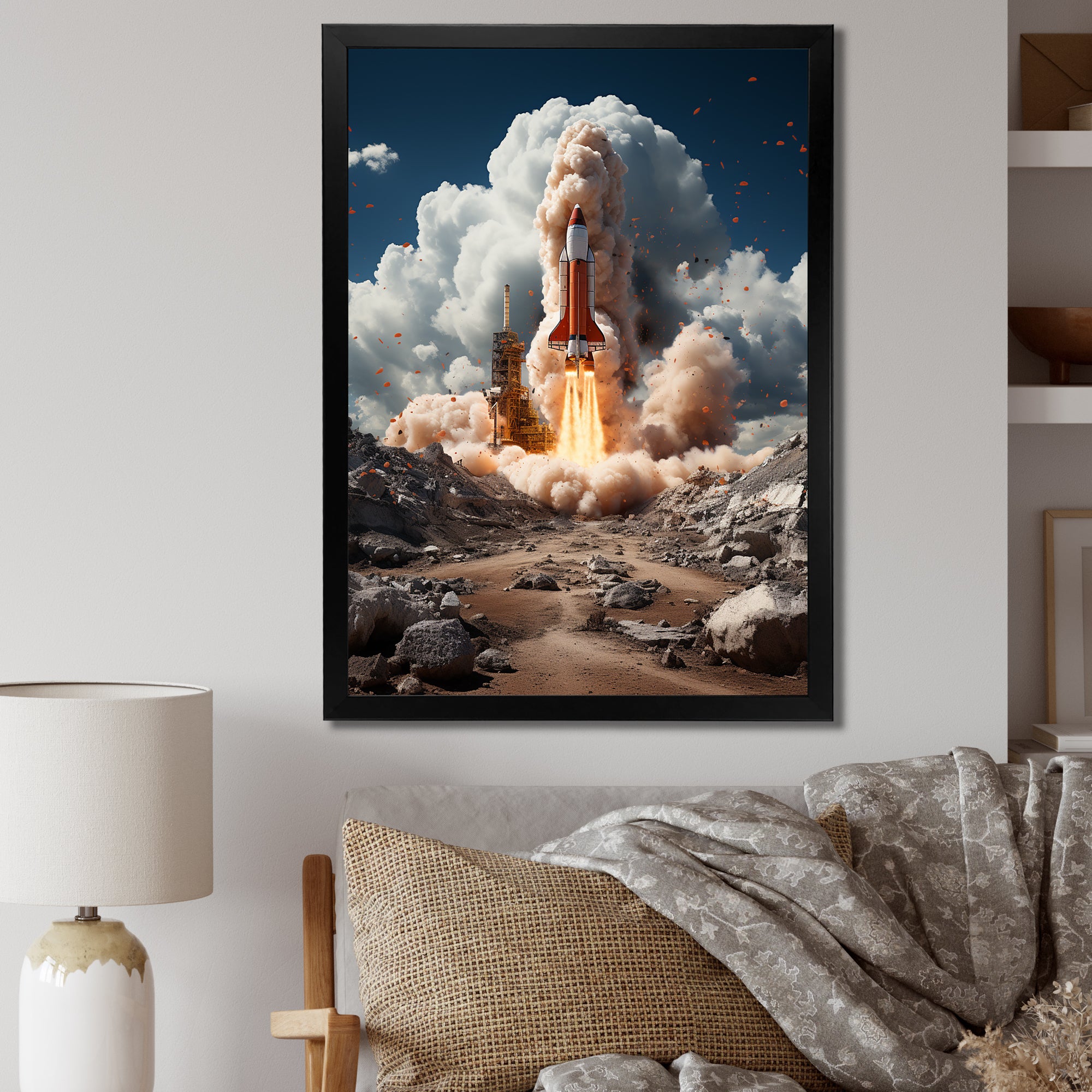 Rocketship Ambition To Space - Rocketship Canvas Wall Art