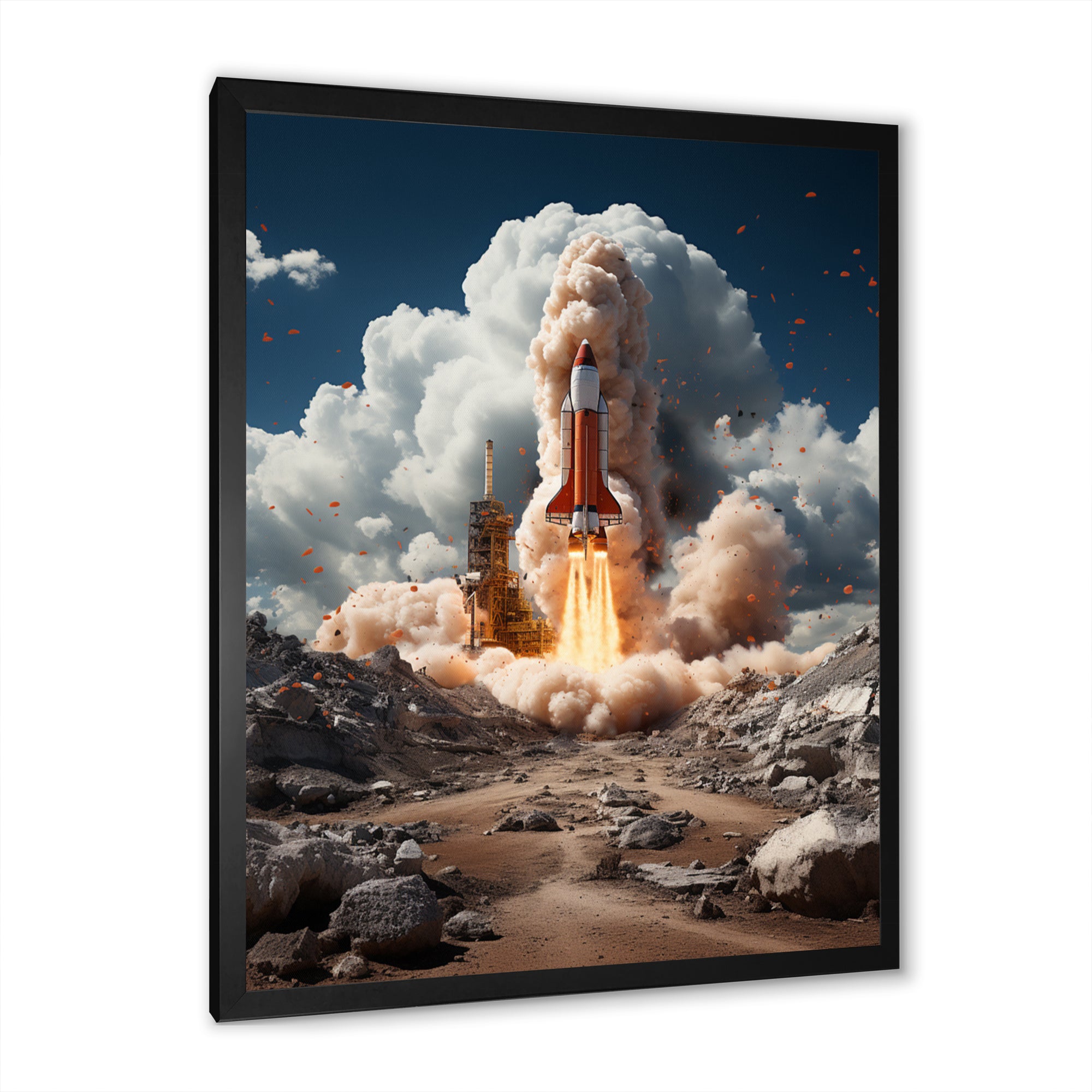 Rocketship Ambition To Space - Rocketship Canvas Wall Art