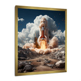 Rocketship Ambition To Space - Rocketship Canvas Wall Art